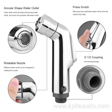 ABS Chrome Diaper Sprayer Shattaf Dual Function Bidet Sprayer Head